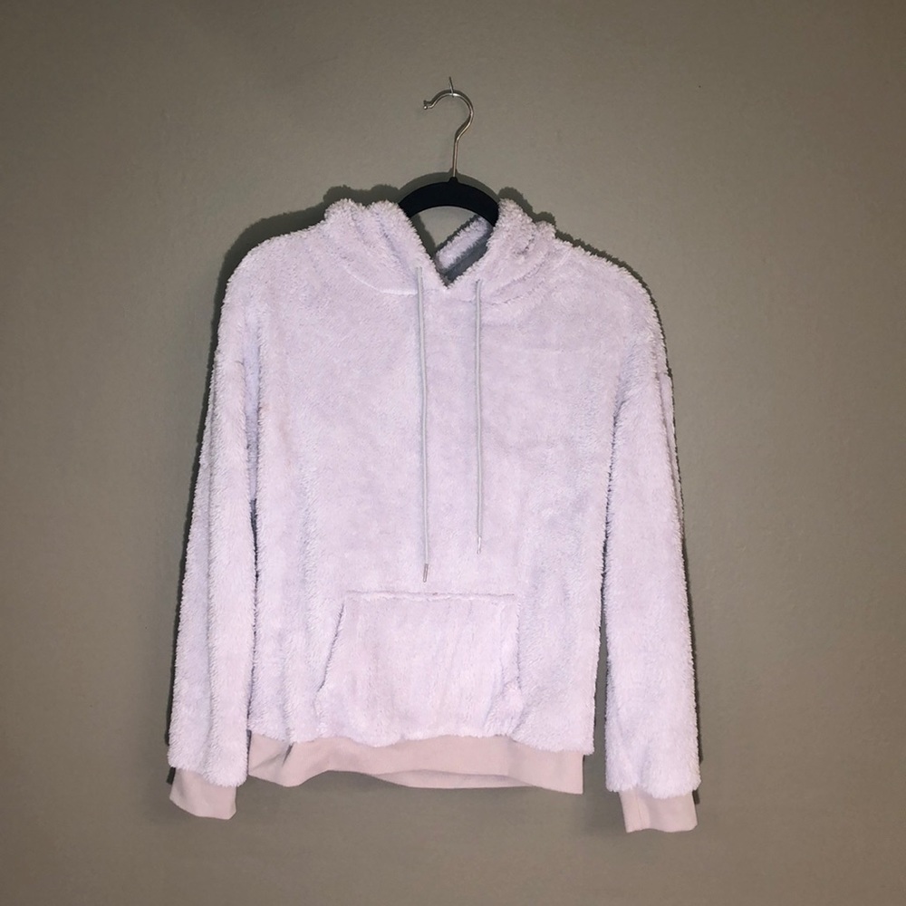 light grey fuzzy hoodie